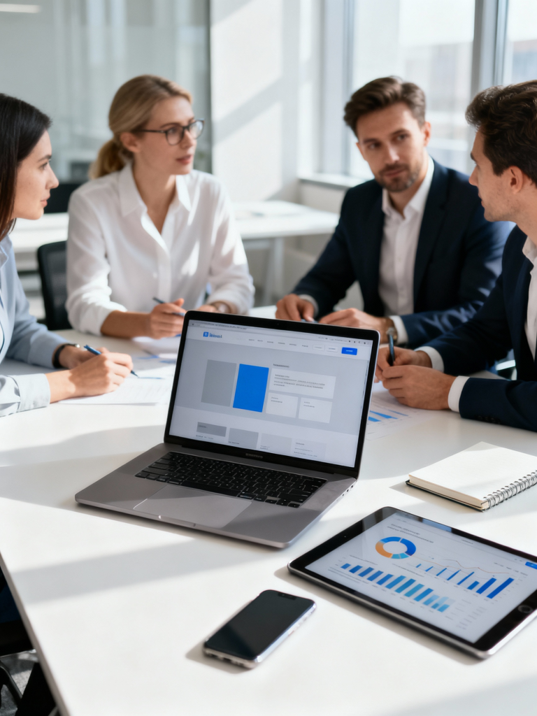 Tworzenie stron internetowych dla firm – zespół pracujący nad profesjonalną stroną firmową