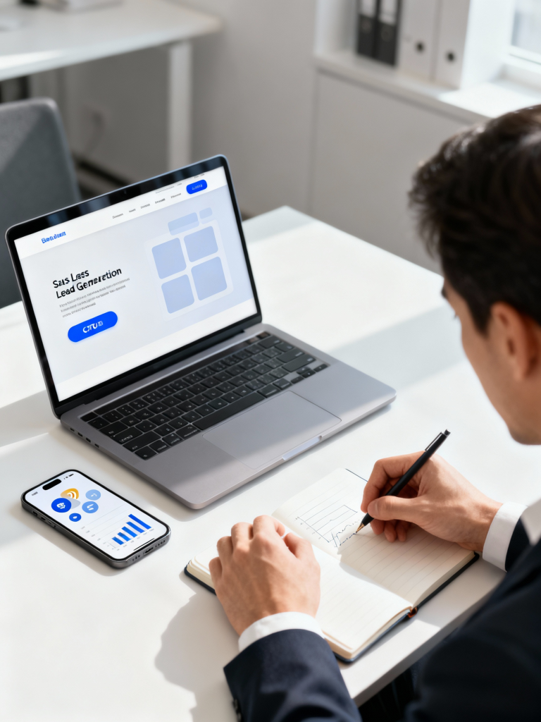 Osoba analizująca wyniki sprzedaży online i skuteczność strony internetowej w nowoczesnym biurze